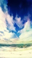 New mobile wallpapers - free download. Cats, Sea, Sky, Clouds, Landscape, Pictures picture and image for mobile phones.