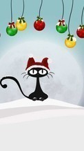 New 800x480 mobile wallpapers Holidays, Cats, New Year, Christmas, Xmas, Drawings free download.