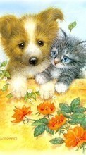 New 1080x1920 mobile wallpapers Animals, Cats, Dogs, Drawings free download.