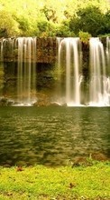 New mobile wallpapers - free download. Landscape, Rivers, Waterfalls, Summer picture and image for mobile phones.