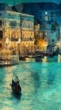New mobile wallpapers - free download. Boats, Landscape, Pictures, Venice, Water picture and image for mobile phones.