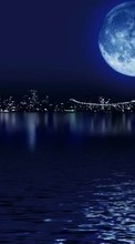 New mobile wallpapers - free download. Moon, Sea, Night, Landscape picture and image for mobile phones.