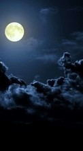 New mobile wallpapers - free download. Moon, Sky, Night, Clouds, Landscape picture and image for mobile phones.
