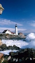 New mobile wallpapers - free download. Lighthouses,Sea,Landscape,Nature picture and image for mobile phones.