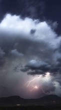 New mobile wallpapers - free download. Lightning, Sky, Clouds, Landscape picture and image for mobile phones.