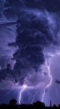New mobile wallpapers - free download. Lightning,Clouds,Landscape picture and image for mobile phones.
