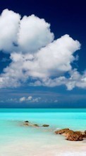 New mobile wallpapers - free download. Sea, Sky, Clouds, Landscape, Beach picture and image for mobile phones.