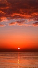 New mobile wallpapers - free download. Sea, Sky, Clouds, Landscape, Sunset picture and image for mobile phones.