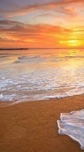 New mobile wallpapers - free download. Landscape, Sunset, Sky, Sea, Beach picture and image for mobile phones.
