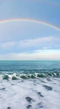 New mobile wallpapers - free download. Sea, Sky, Landscape, Rainbow picture and image for mobile phones.