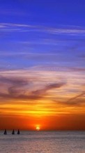 New mobile wallpapers - free download. Landscape, Sunset, Sky, Sea, Sun picture and image for mobile phones.
