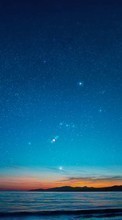 New mobile wallpapers - free download. Sea, Sky, Landscape, Sunset, Stars picture and image for mobile phones.