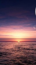 New mobile wallpapers - free download. Landscape, Water, Sunset, Planets, Sea, Sun picture and image for mobile phones.