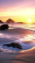 New mobile wallpapers - free download. Landscape, Sunset, Sea, Sun, Beach picture and image for mobile phones.