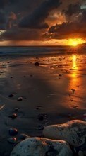 New mobile wallpapers - free download. Sea,Landscape,Beach,Sunset picture and image for mobile phones.