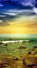 New mobile wallpapers - free download. Sea,Landscape,Nature,Sunset picture and image for mobile phones.