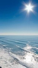 New mobile wallpapers - free download. Sea, Landscape, Sun, Waves picture and image for mobile phones.