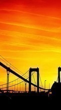 New 800x480 mobile wallpapers Landscape, Bridges, Sunset, Sky, Drawings free download.