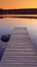 New 720x1280 mobile wallpapers Landscape, Water, Bridges, Sunset free download.