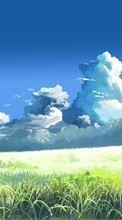New 1080x1920 mobile wallpapers Landscape, Grass, Sky, Clouds, Drawings free download.