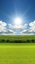 New mobile wallpapers - free download. Sky, Clouds, Landscape, Grass picture and image for mobile phones.
