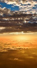 New mobile wallpapers - free download. Sky, Clouds, Landscape, Sunset picture and image for mobile phones.