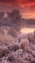 New mobile wallpapers - free download. Landscape, Winter, Sunset, Sky, Lakes picture and image for mobile phones.