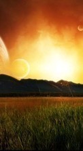New 360x640 mobile wallpapers Landscape, Sunset, Sky, Planets, Sun free download.