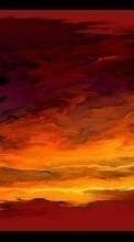 New mobile wallpapers - free download. Landscape, Sunset, Sky, Drawings picture and image for mobile phones.
