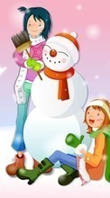 New mobile wallpapers - free download. Snowman,Pictures,Winter picture and image for mobile phones.