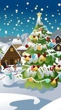 New Year, Holidays, Pictures, Christmas, Xmas, Snow for HTC Salsa