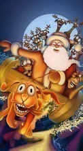 New 1024x768 mobile wallpapers New Year, Pictures, Christmas, Xmas, Santa Claus, Dogs, Humor free download.