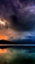 New mobile wallpapers - free download. Clouds,Lakes,Landscape,Sunset picture and image for mobile phones.