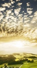 New mobile wallpapers - free download. Clouds, Landscape, Fields, Sunset picture and image for mobile phones.