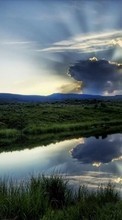 New mobile wallpapers - free download. Clouds,Landscape,Rivers picture and image for mobile phones.