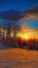 New mobile wallpapers - free download. Landscape,Nature,Snow,Sunset,Winter picture and image for mobile phones.