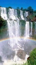 New mobile wallpapers - free download. Landscape, Waterfalls, Rainbow picture and image for mobile phones.
