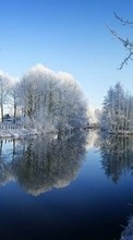 New mobile wallpapers - free download. Landscape,Rivers,Winter picture and image for mobile phones.