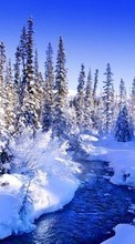 New mobile wallpapers - free download. Landscape,Rivers,Winter picture and image for mobile phones.