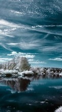New mobile wallpapers - free download. Landscape, Winter, Water picture and image for mobile phones.