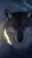 New mobile wallpapers - free download. Animals, Wolfs, Drawings picture and image for mobile phones.