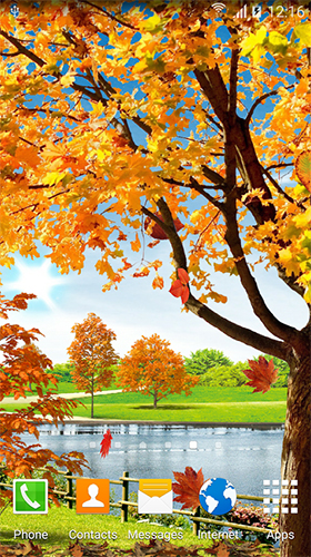 Download livewallpaper Autumn pond for Android.