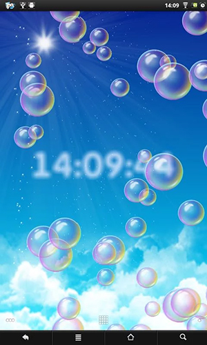 Download livewallpaper Bubbles & clock for Android.