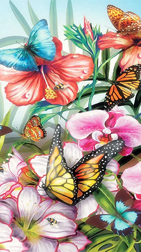 Download livewallpaper Butterflies by Happy live wallpapers for Android.