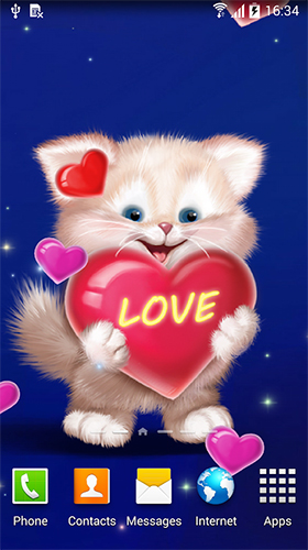 Download livewallpaper Cute cat by Live Wallpapers 3D for Android.