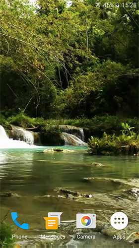 Download livewallpaper Forest stream for Android.