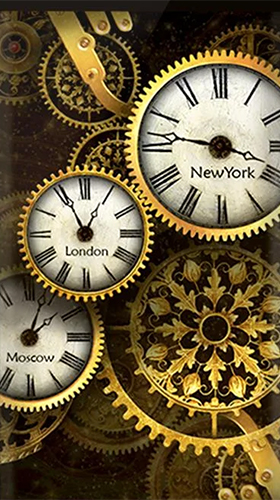 Download livewallpaper Gold clock by Mzemo for Android.