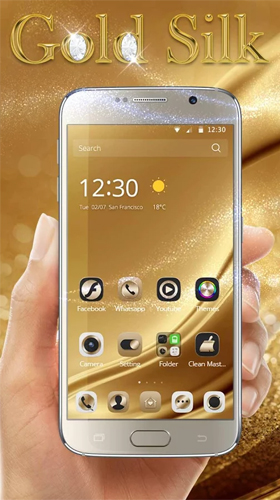 Download livewallpaper Gold silk for Android.