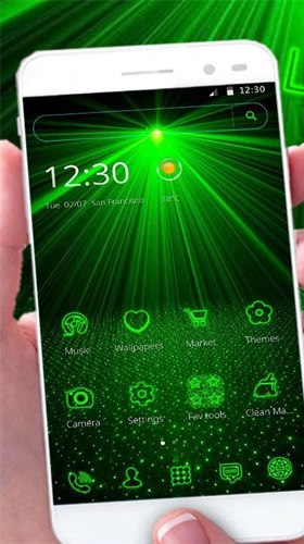 Download livewallpaper Laser green light for Android.