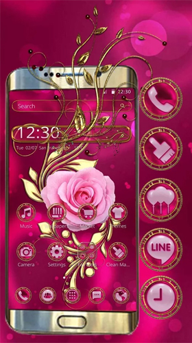 Download Luxury vintage rose free With clock livewallpaper for Android phone and tablet.